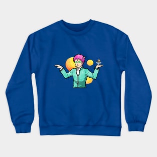 Saiki dances for Coffee Jelly Crewneck Sweatshirt